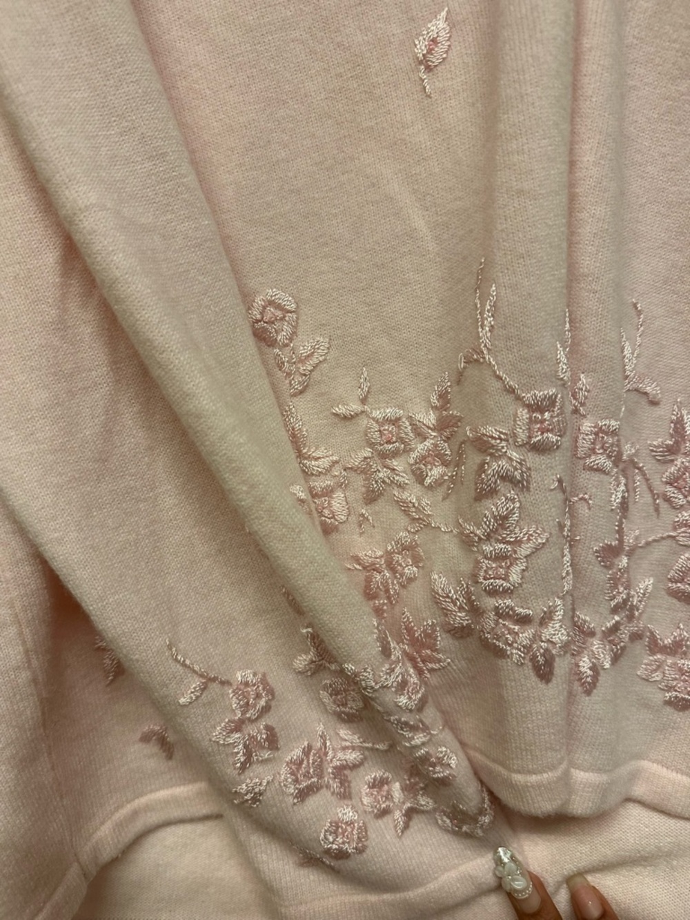 Designers Originals Pale Pink V-Neck Knit Sweater - Picture 3 of 5